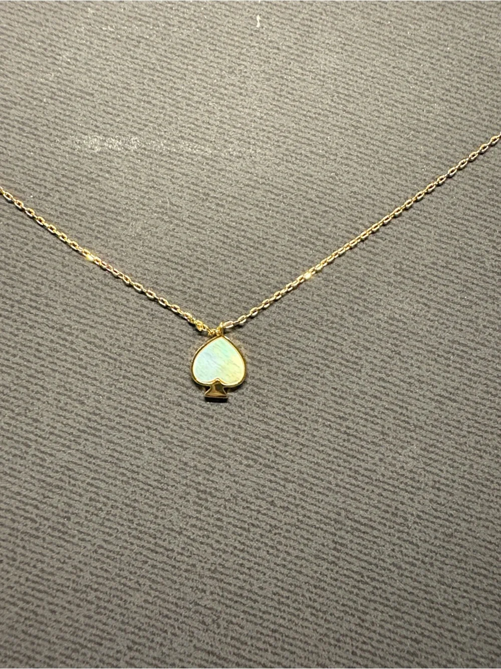 NWT kate spade gold-tone layered chain necklace with opal spade charm